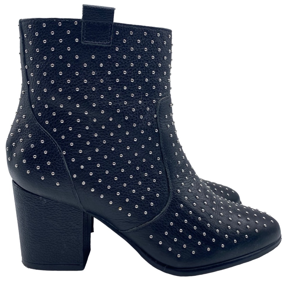 Rebecca Minkoff Women's Boots Black Leather Studded Ankle Heeled Designer Size 6 - Picture 4 of 12